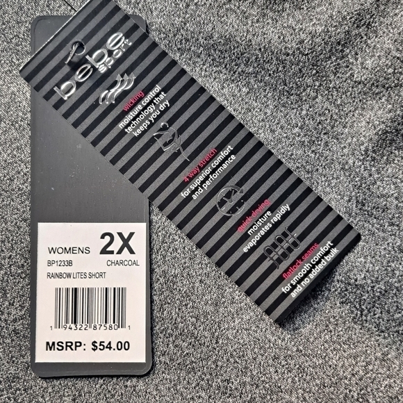 Bebe Sport Size 2X Rainbow Lites Short NWT - Picture 6 of 7